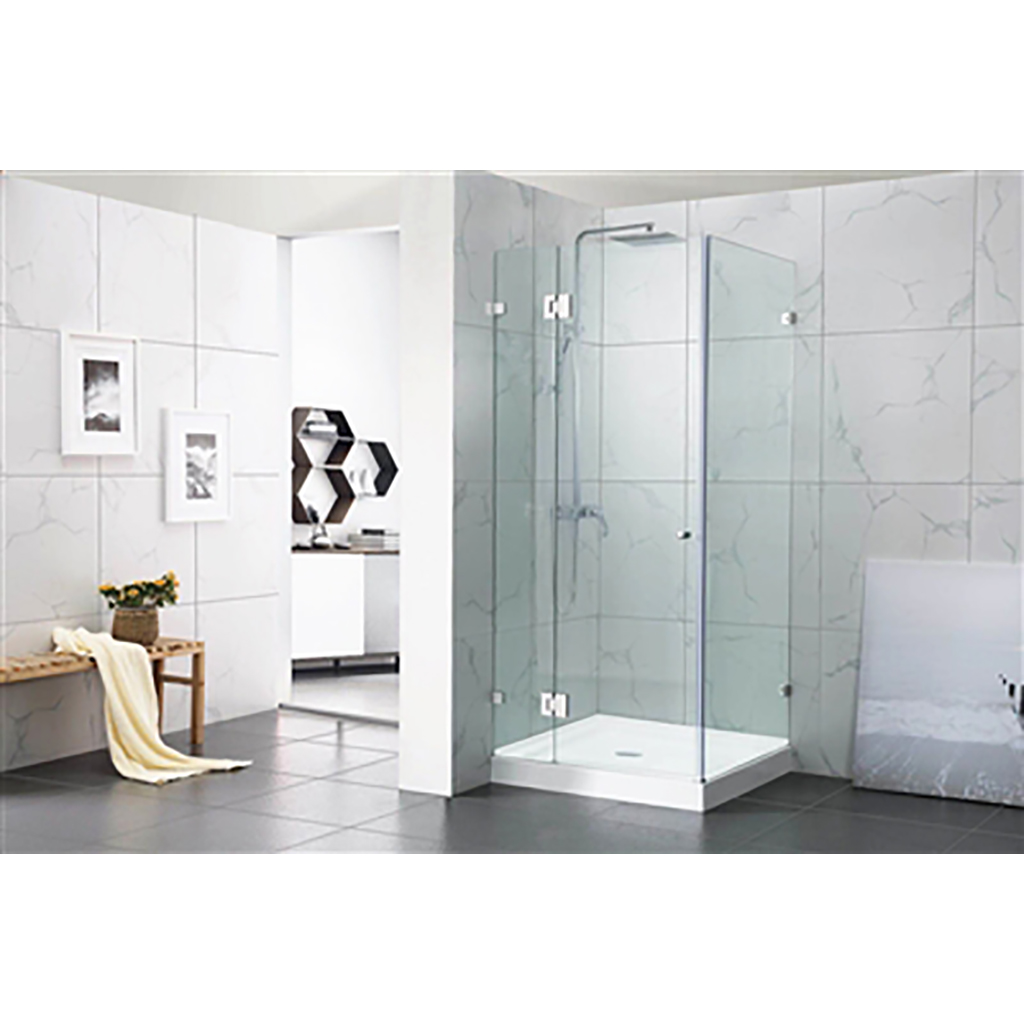 From 760 to 1110mm Black Square Shower Screen Framed Double Sliding