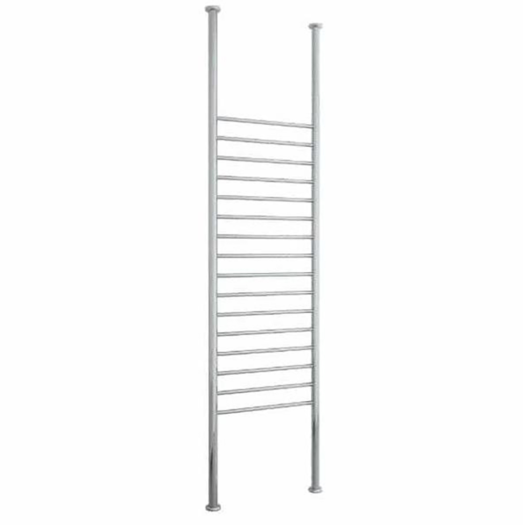 THERMORAIL HEATED TOWEL RAIL FLOOR TO CEILING STRAIGHT ROUND RAILS